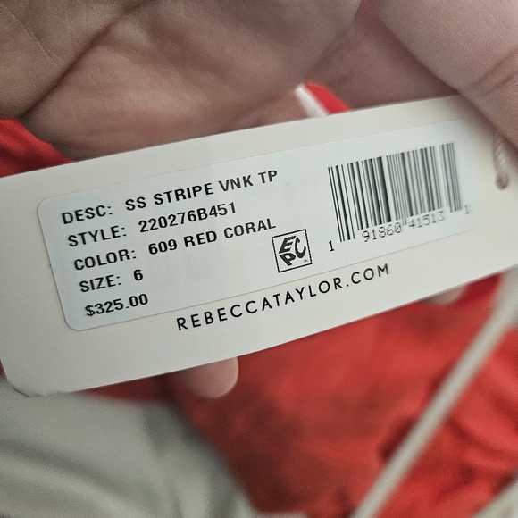 Rebecca Taylor Coral Puff Sleeve Peplum Blouse - Picture 8 of 8